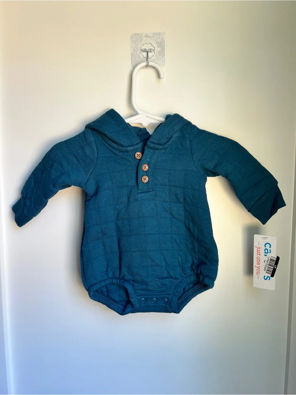 Carter’s Hooded Bubble Romper Bodysuit | Newborn | Teal